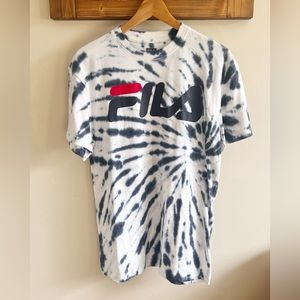 FILA Tye Dye Tshirt Navy & White, Size Medium